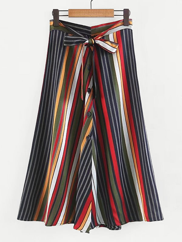 Self Tie stripe skirt